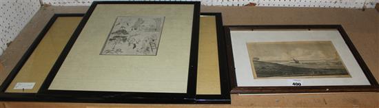 Japanese drawings on paper (2) (prints)(-)